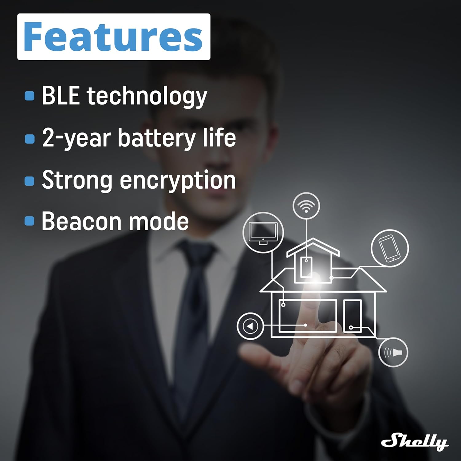 Shelly BLU RC Button 4 ZB Smart 4-Button Bluetooth & Zigbee Remote Control Interface