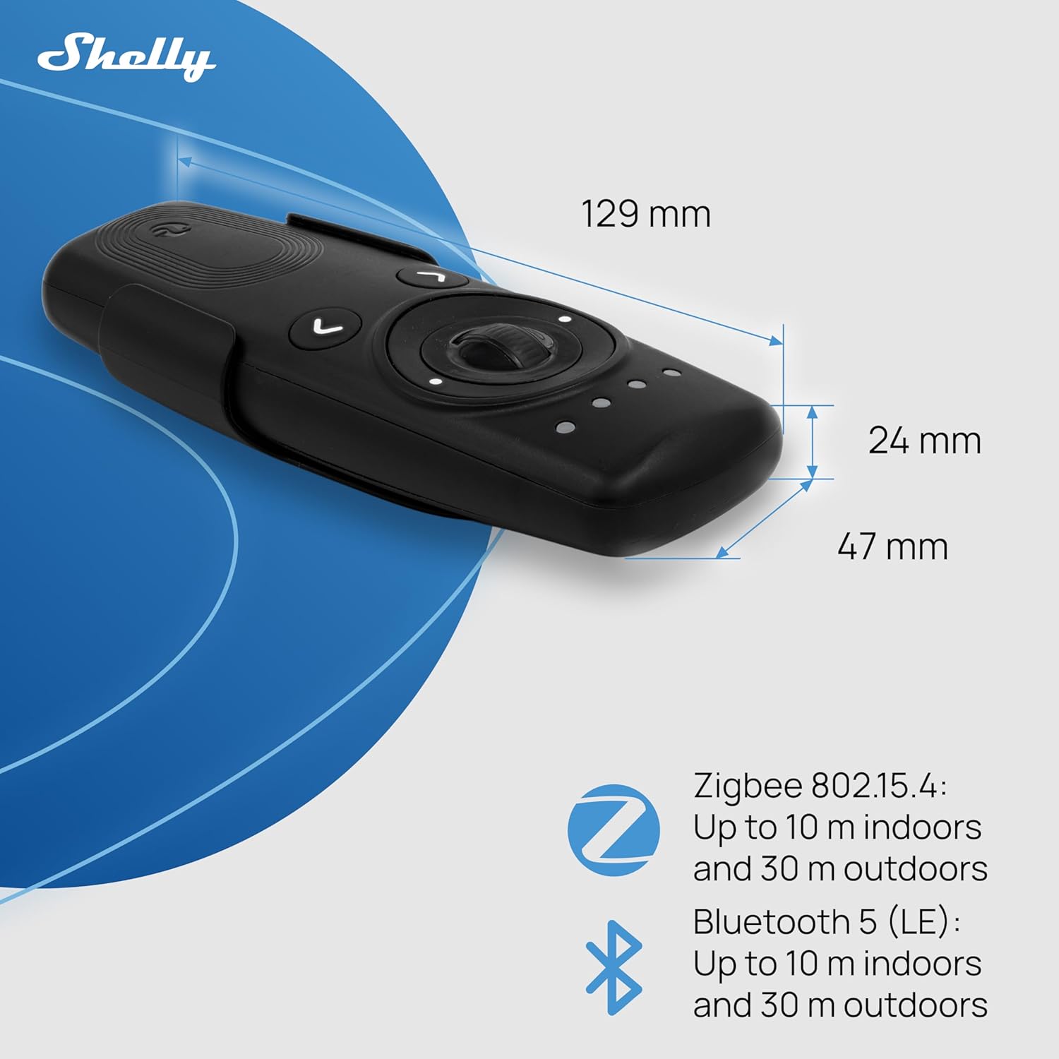 Shelly BLU Smart 4-Channel Bluetooth & Zigbee Remote Control with Gesture Control