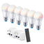 4lite WiZ Connected Smart Lighting Kit including 6x E27 Large Screw Bulbs, 1x Remote Control & 2x 3-Pin UK Plugs - maplin.co.uk