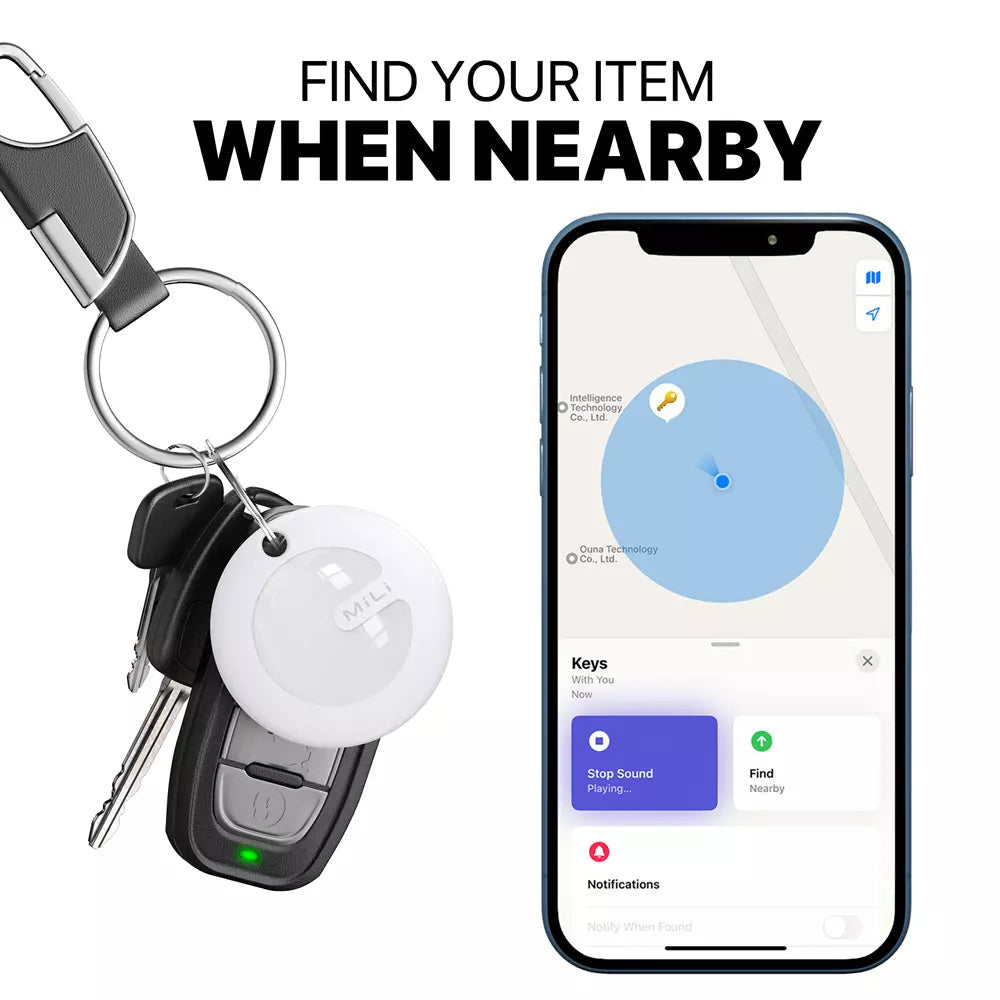 MiLi MiTag Duo Keyring Location Tracker with Case