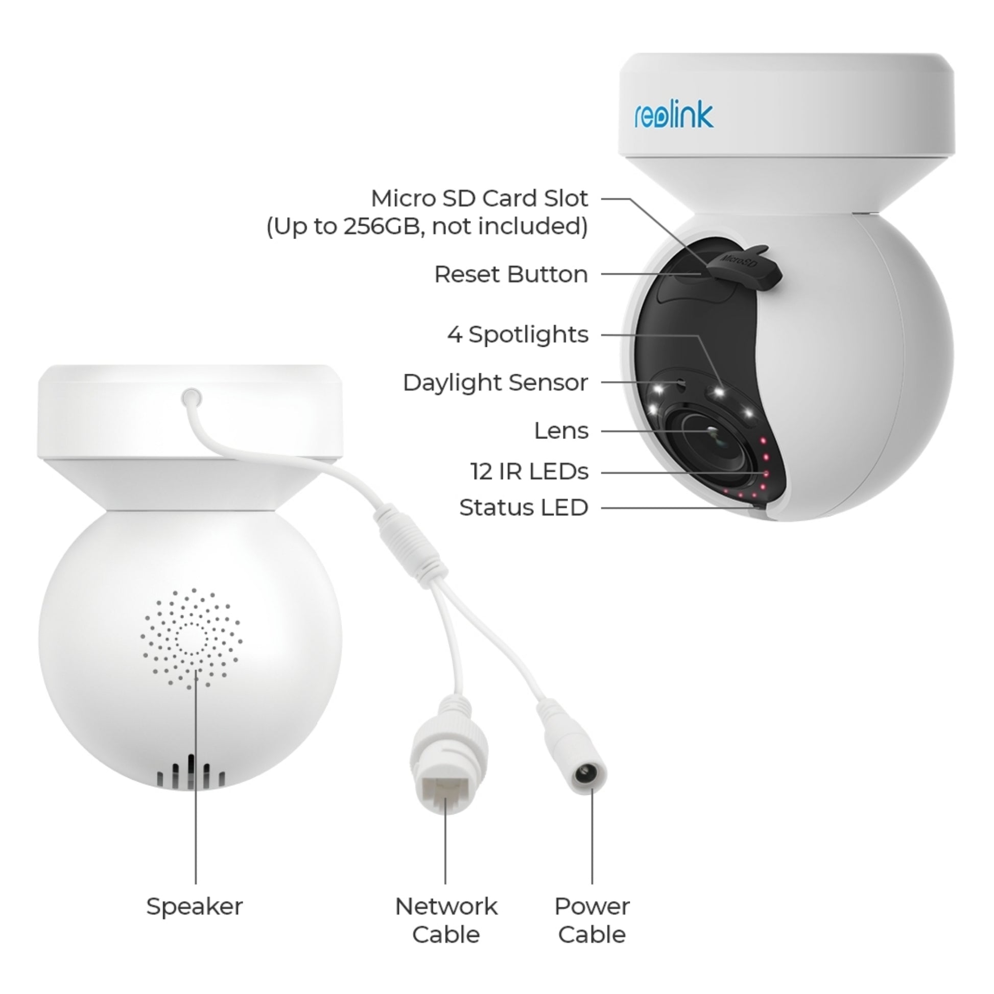 Reolink 4K 8MP Outdoor PTZ Auto-Tracking E1 Series PoE Security Camera