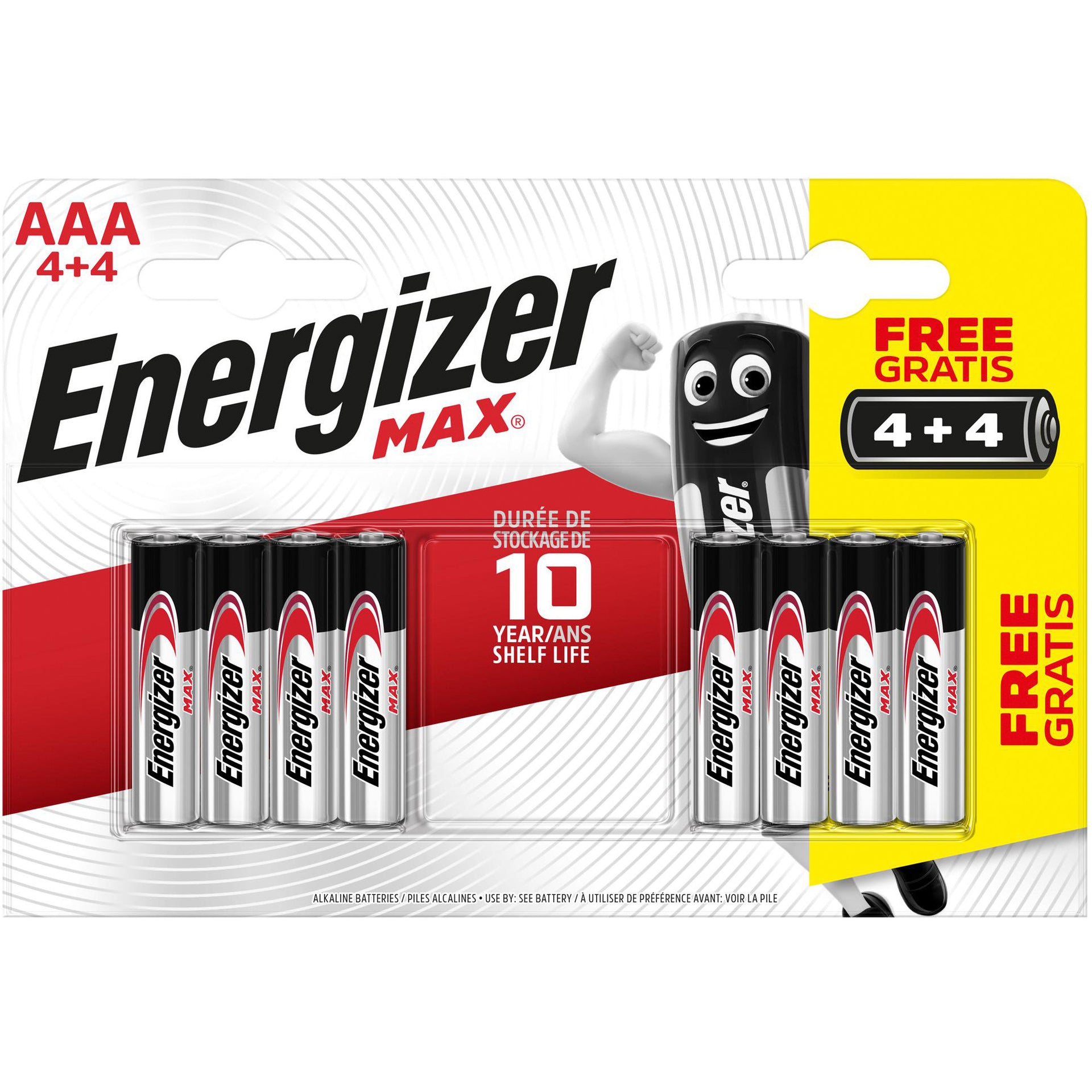 Max AAA Alkaline Batteries Pack 8