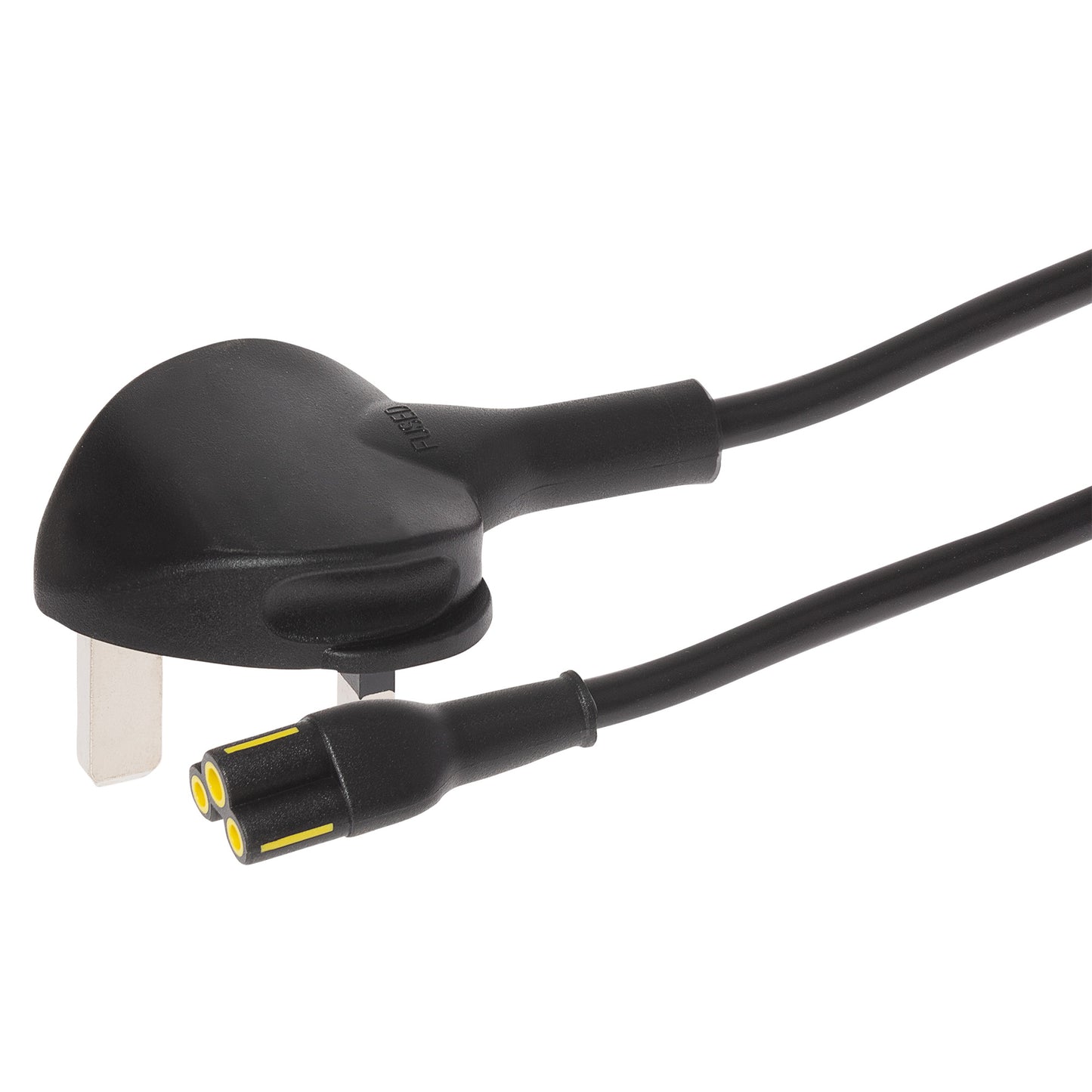 Maplin Power Lead IEC C5 Clover Leaf Plug Female to UK 3-Pin Plug - Black, 1m