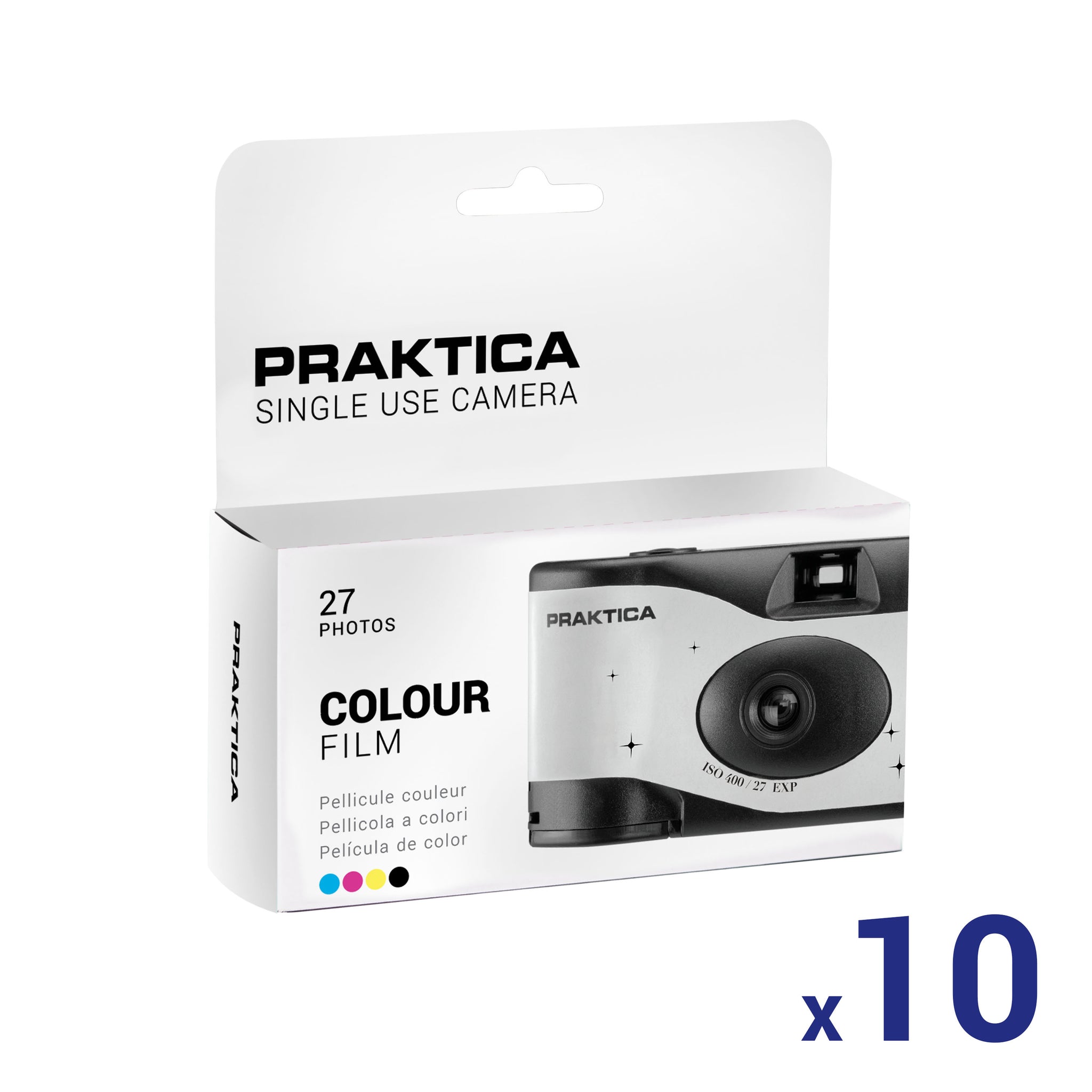 Praktica Single Use Disposable Colour Film Camera with Flash - Wedding White Pack of 10