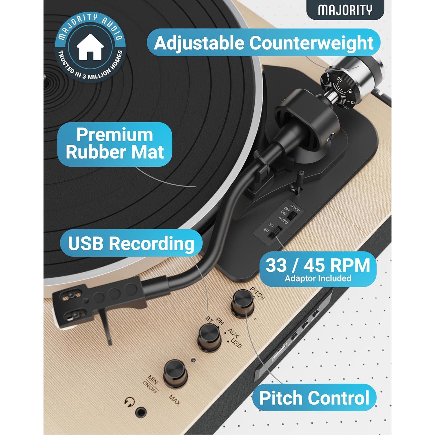 Majority Folio Bluetooth Turntable