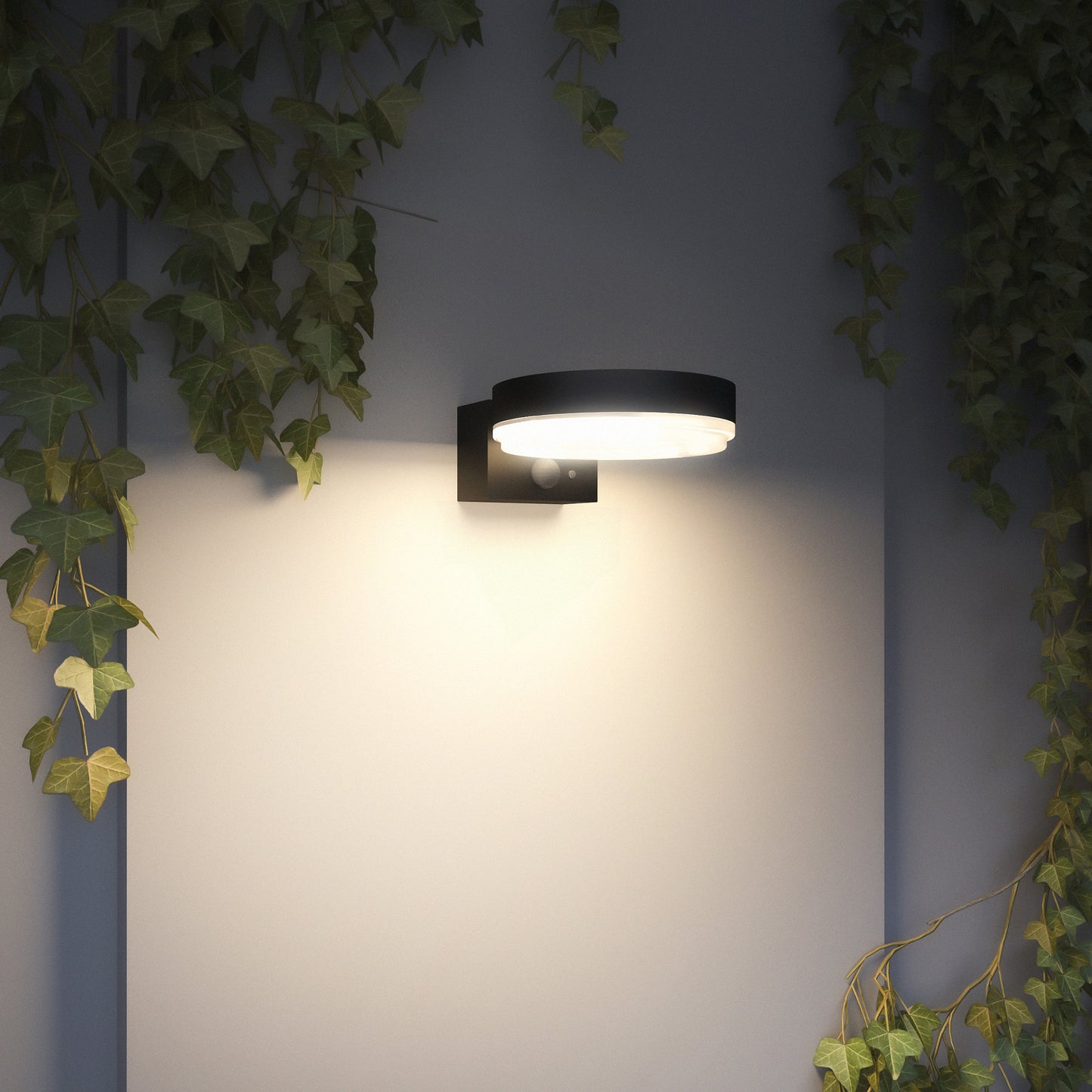 4lite Antheia Solar Sleek IP54 LED Outdoor Wall Light with Built in PIR Motion Sensor