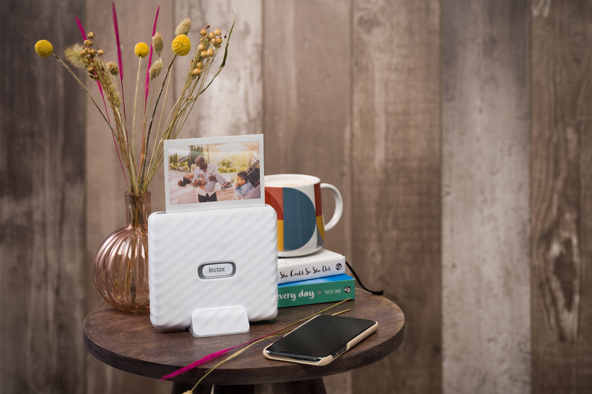 Fujifilm Instax PAL Digital Camera with Link Wide Printer Bundle - Ash White