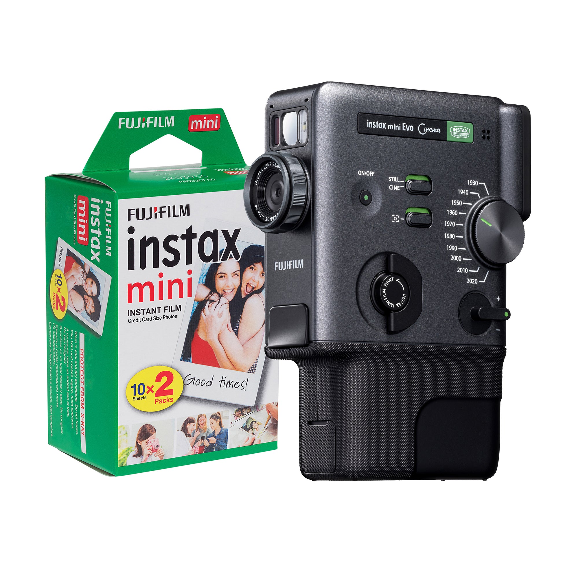 Fujifilm Instax Mini Evo Cinema Hybrid Instant Camera Camera + 20 Shot Pack