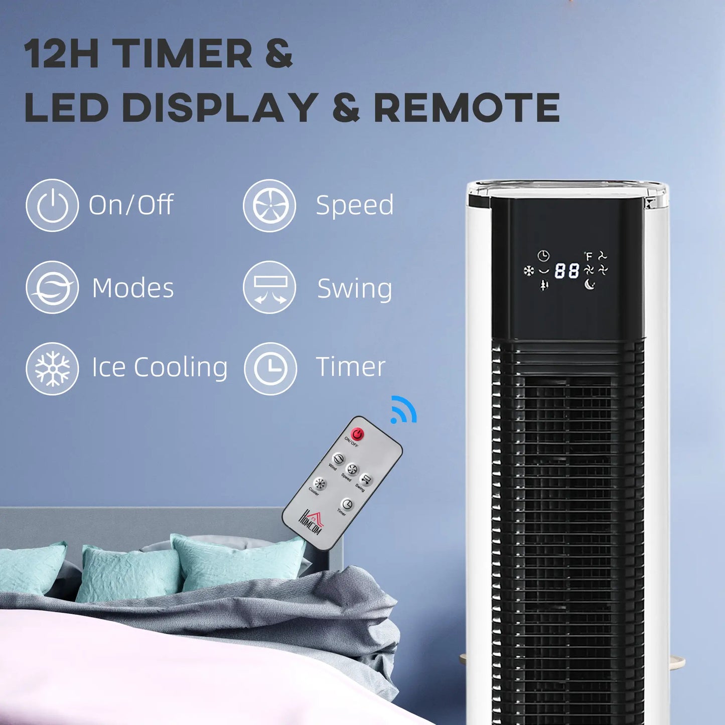 Maplin Plus Portable Air Cooler Humidifier Evaporative Ice Cooling Fan - White