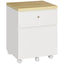 ProperAV Extra Lockable 2-Drawer Filing Cabinet with Hanging Bars & Wheels - White - maplin.co.uk