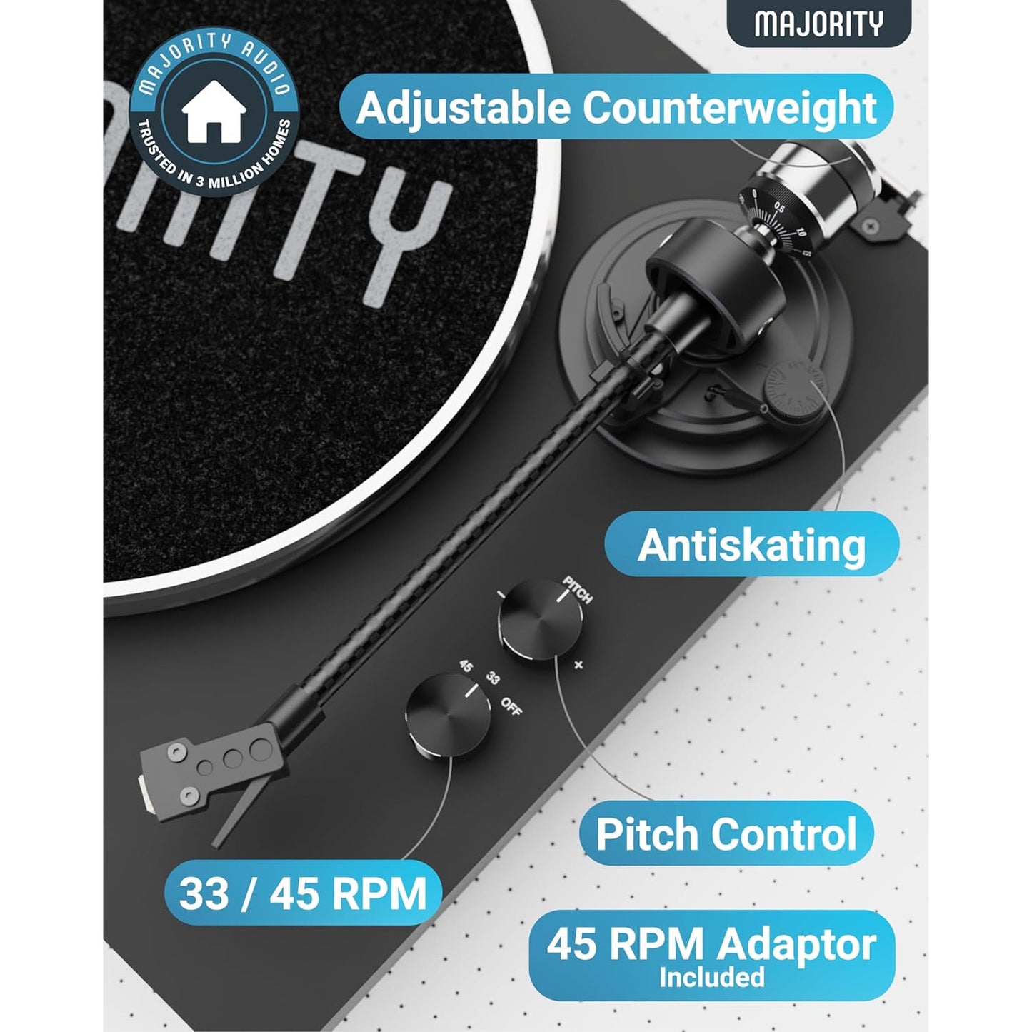 Majority Stylo Bluetooth Turntable