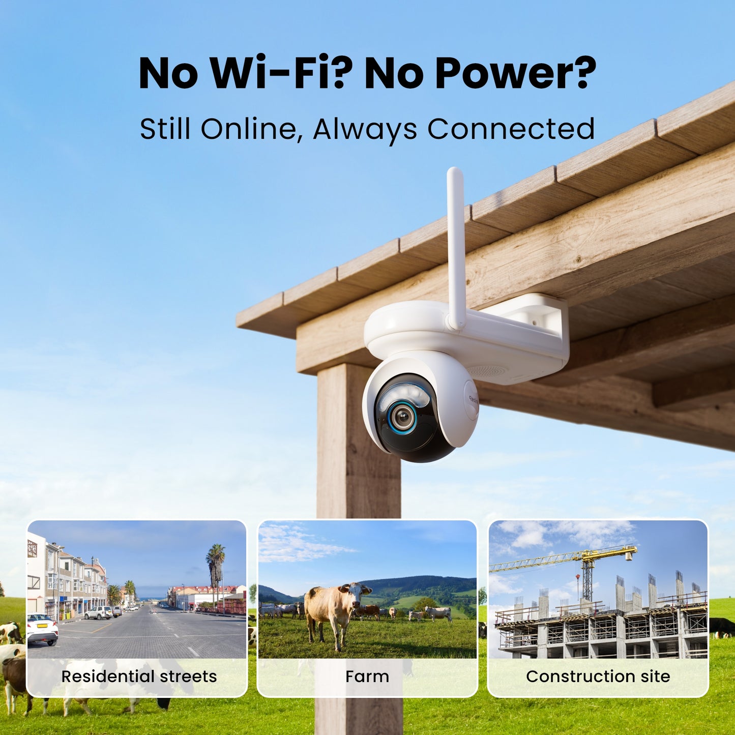 Reolink Altas Go Series 2K PT Battery 4G LTE Outdoor Security Camera with Solar Panel & 64GB microSD Card