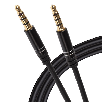 Maplin 3.5mm Aux Stereo 4 Pole TRRS Jack Plug to 3.5mm 4 Pole TRRS Jack Plug Cable - Black, 5m