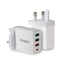 Maplin 4 Port USB Wall Charger 3x USB-A 2 1x USB-C PD QC 3.0 32W High Speed Charging - maplin.co.uk