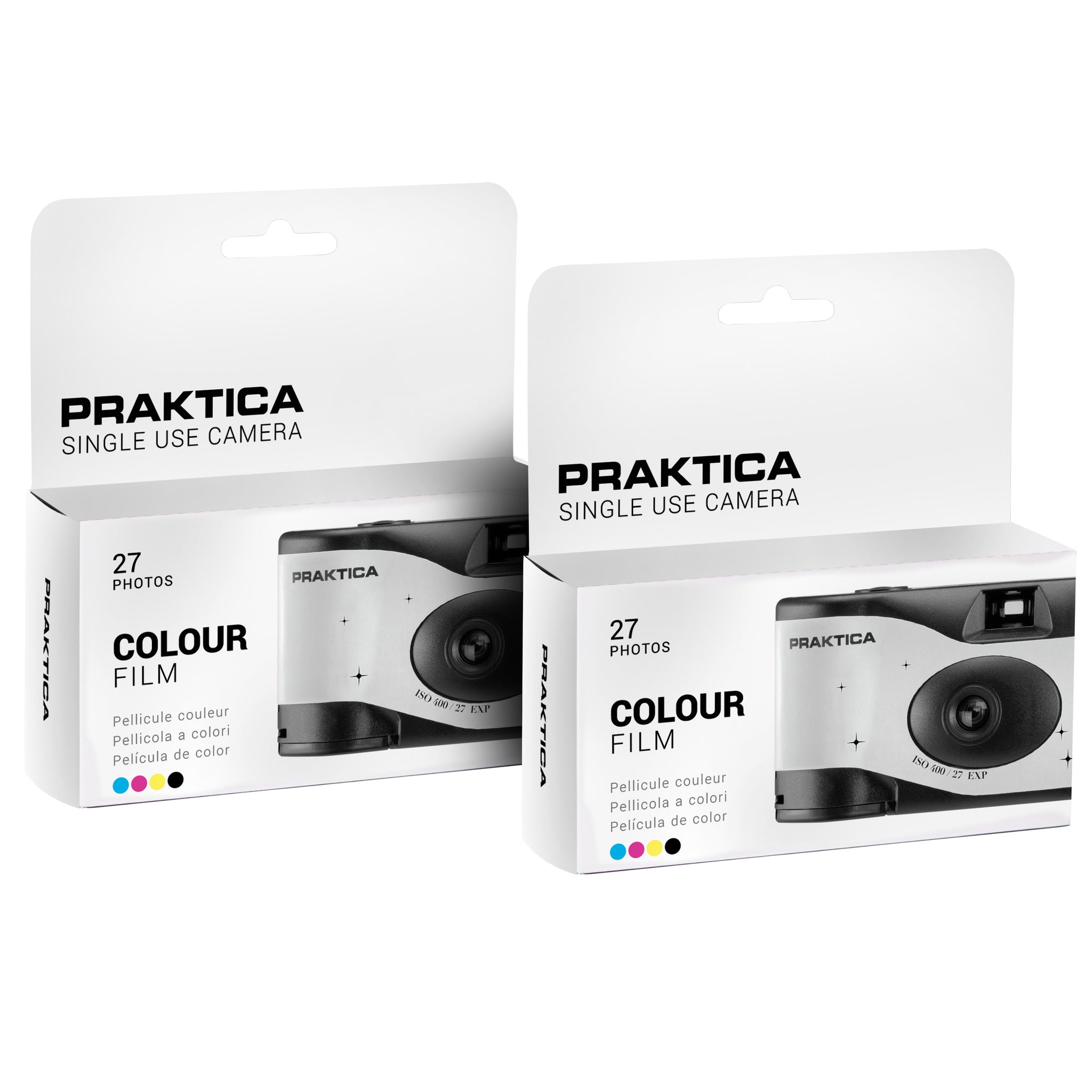 Praktica Single Use Disposable Colour Film Camera with Flash - Wedding White Pack of 2