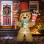 HOMCOM 7.5ft Christmas Inflatable Gingerbread Man with Candy Cane and LED Lights - maplin.co.uk