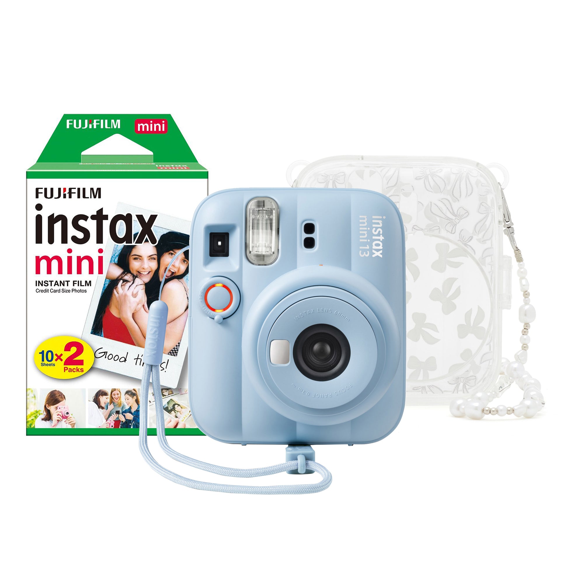 Fujifilm Instax Mini 13 Instant Camera - Frost Blue Camera + 20 Shot Pack + Skinny Dip Case
