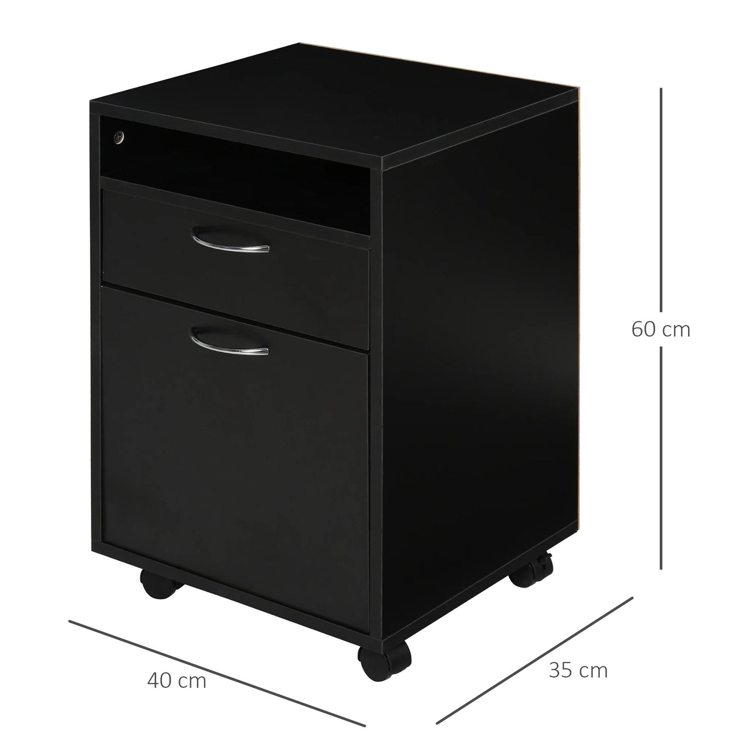 ProperAV 60cm 2-Drawer Office Home Storage Cabinet - maplin.co.uk