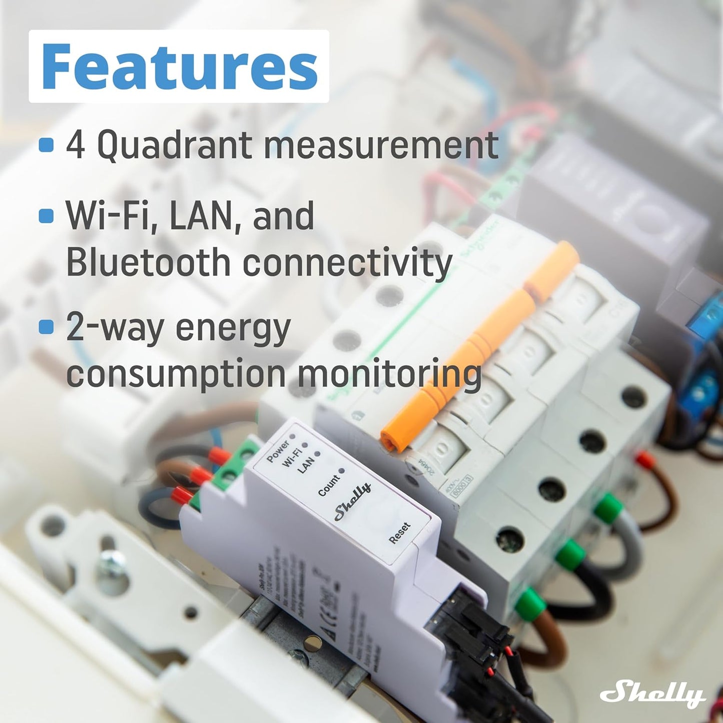Shelly Pro 3EM 400A DIN-Mountable 3-Phase 400A Energy Meter