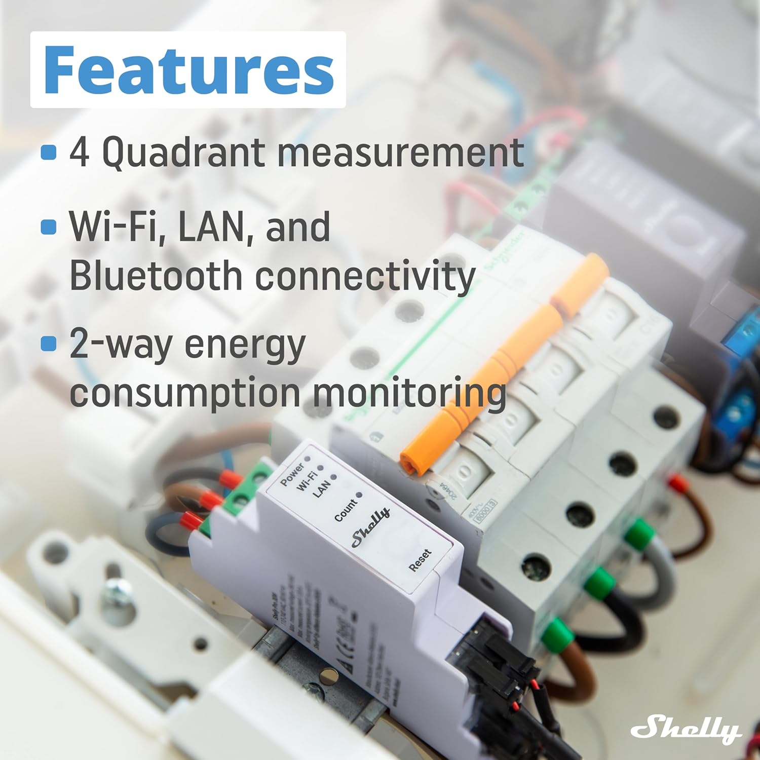 Shelly Pro 3EM 400A DIN-Mountable 3-Phase 400A Energy Meter
