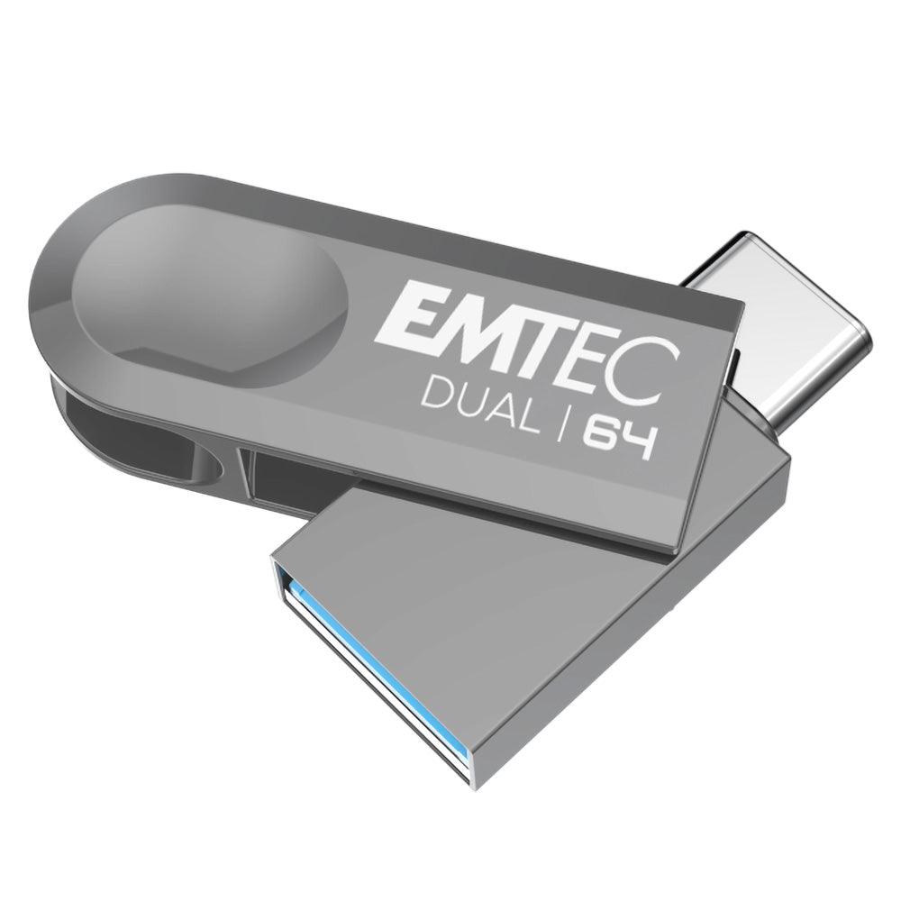 EMTEC 64GB Dual USB-A 3.2 / USB-C D280 Flash Drive