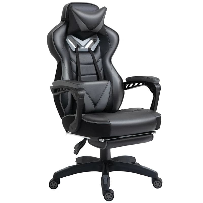 Maplin Plus Ergonomic Racing Adjustable Reclining Gaming Office Chair with Headrest, Lumbar Support & Retractable Footrest - maplin.co.uk