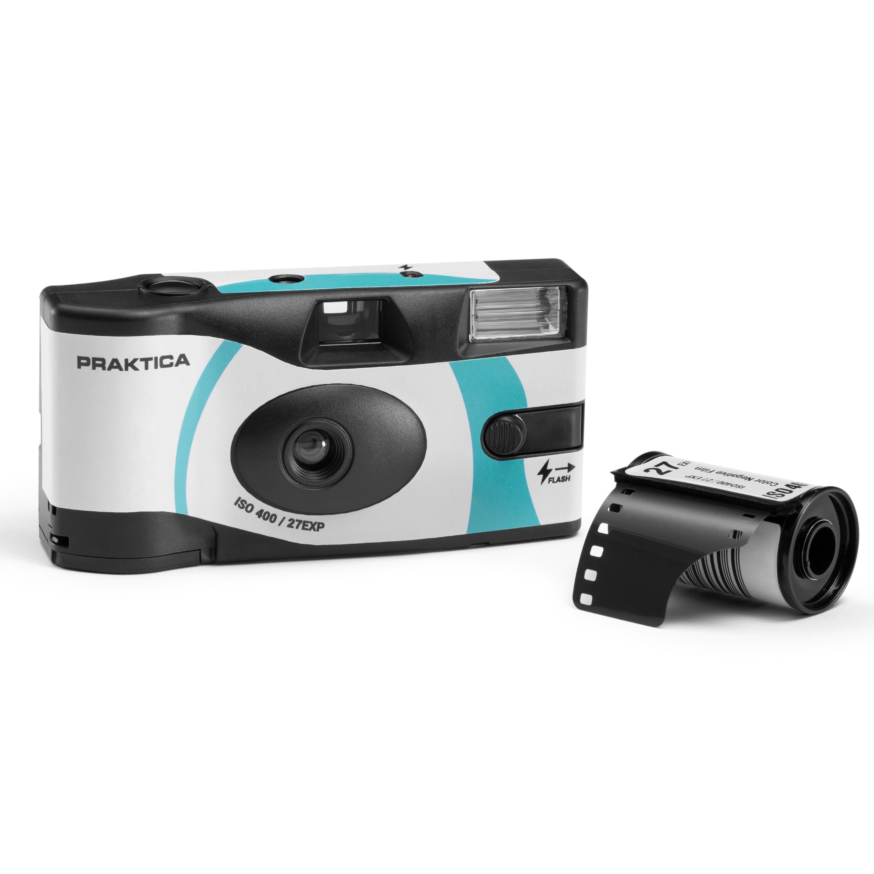 Praktica Single Use Disposable Colour Film Camera with Flash - Blue Single