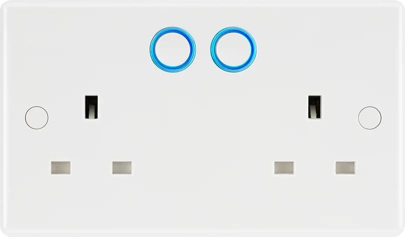 British General Slim Nexus Double Switched 13A Power Socket + Smart Home Control - White - maplin.co.uk