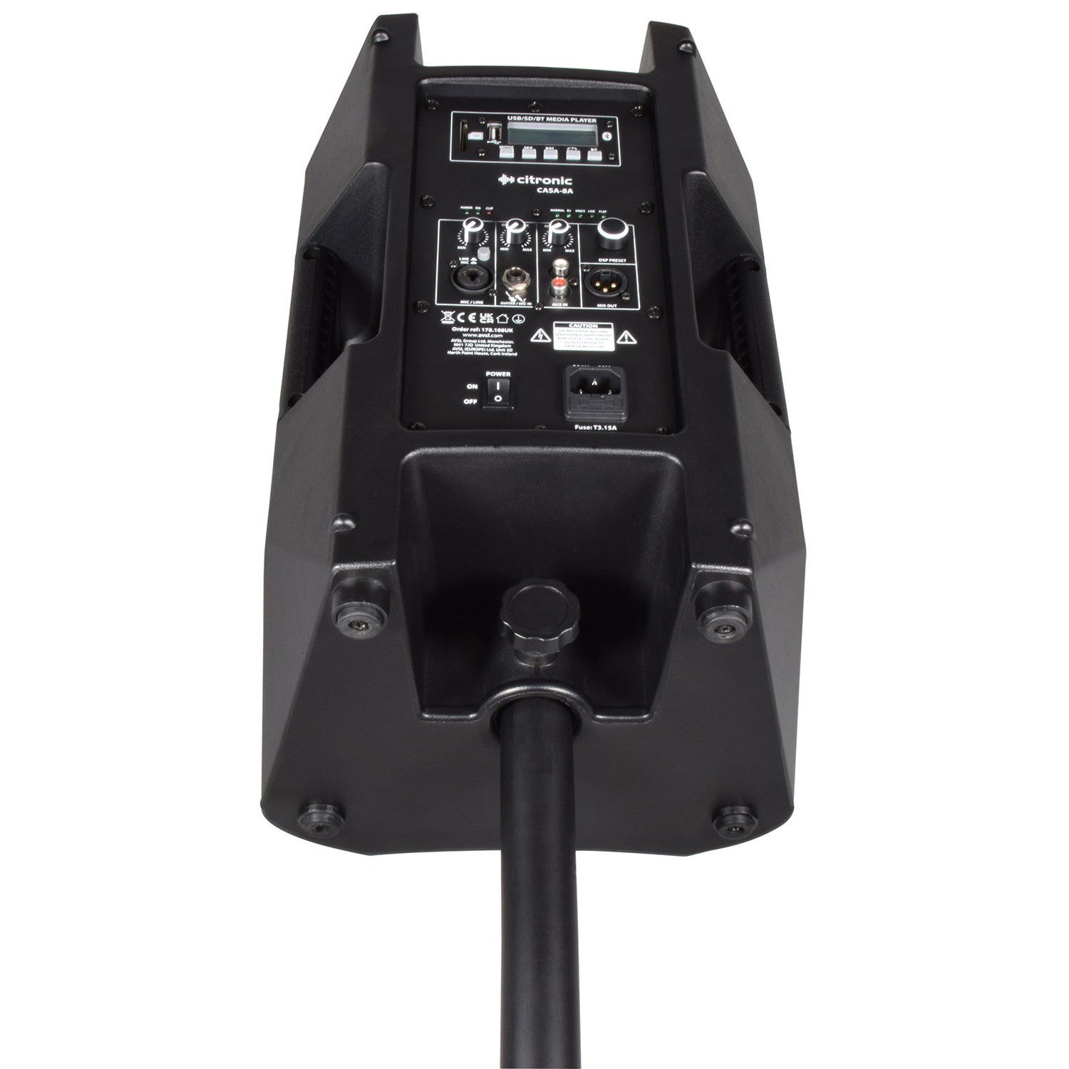 Citronic CASA Active PA Cabinet with DSP, USB/SD & Bluetooth