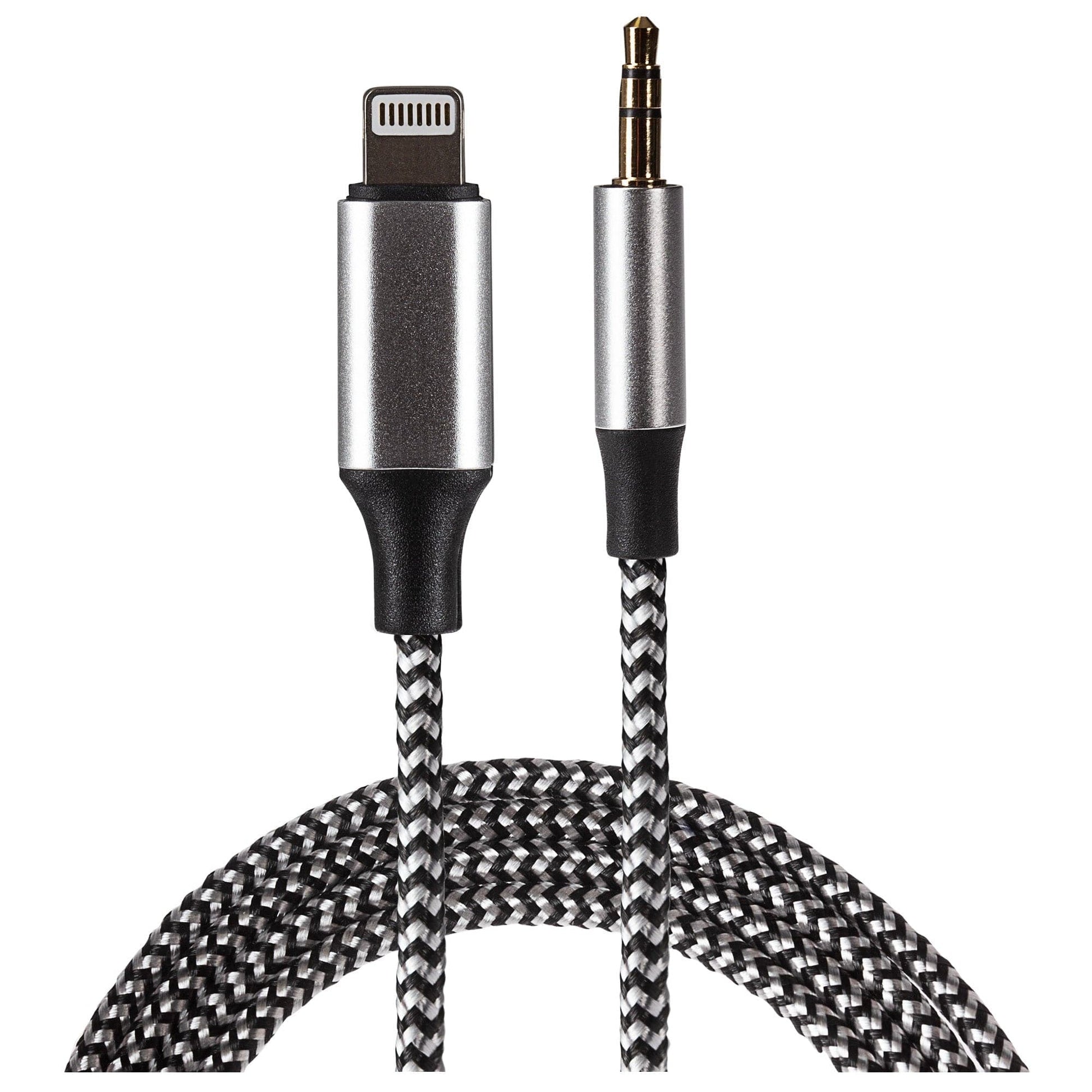 Maplin Lightning to Aux Stereo Pole Jack Plug Braided