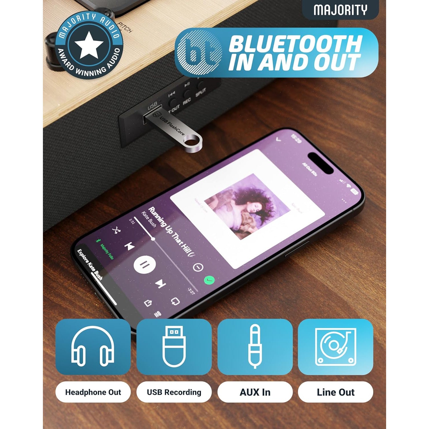 Majority Folio Bluetooth Turntable