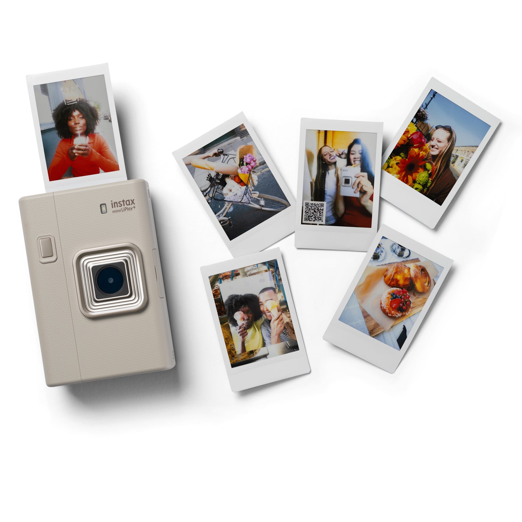 Fujifilm Instax Mini LiPlay Plus Hybrid Instant Camera - Beige