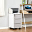 ProperAV Extra 3-Drawer Locking Mobile Filing Cabinet with Wheels - White - maplin.co.uk