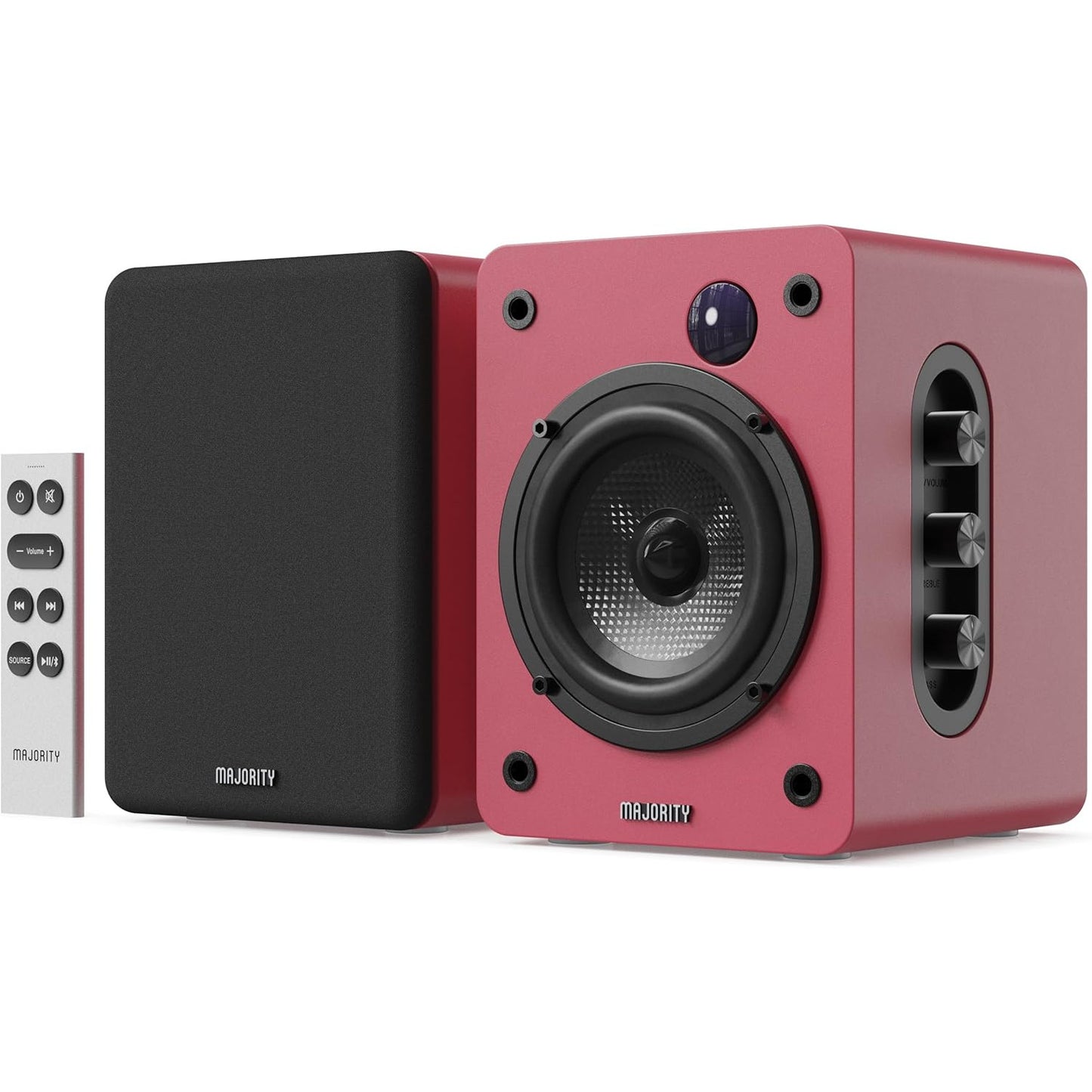 Majority D50X Bluetooth Bookshelf Speakers Red