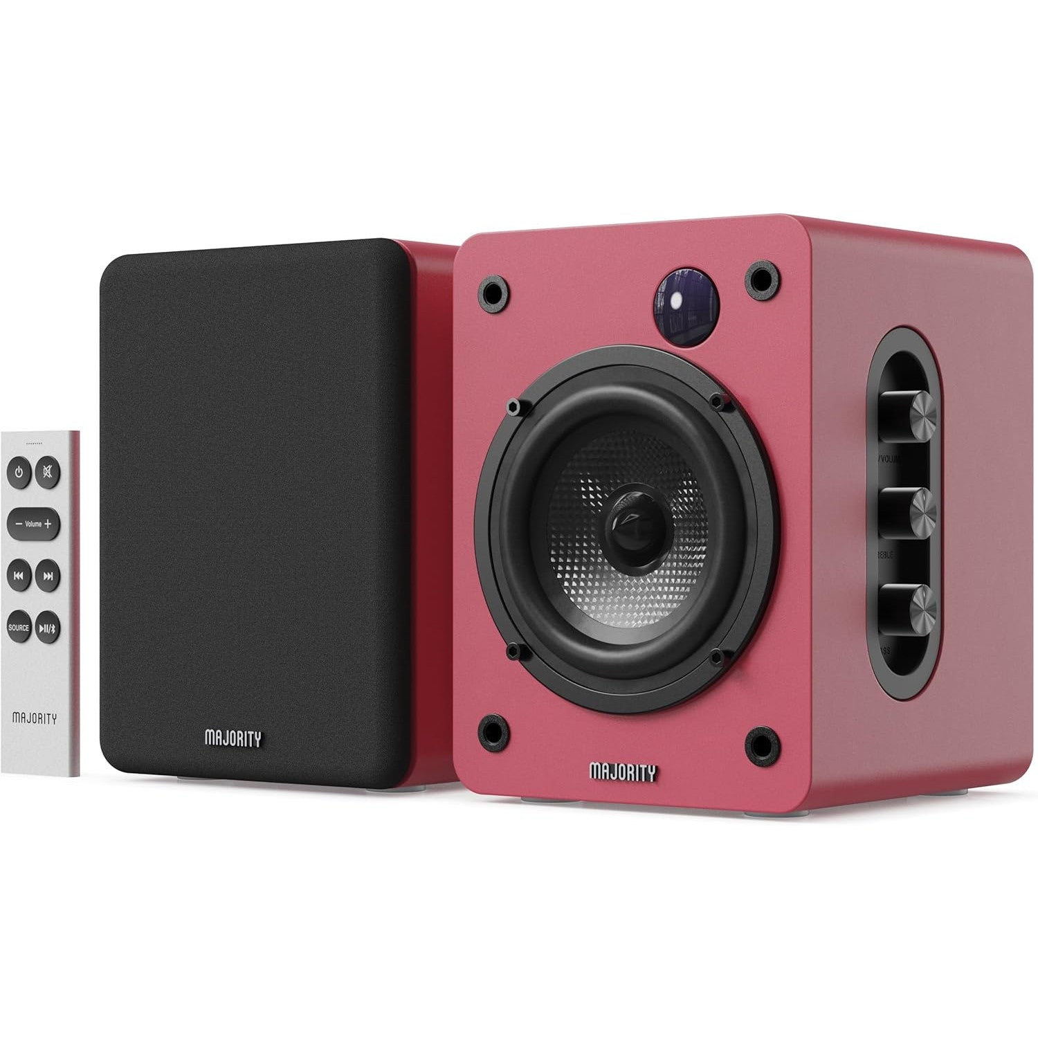 Majority D50X Bluetooth Bookshelf Speakers Red