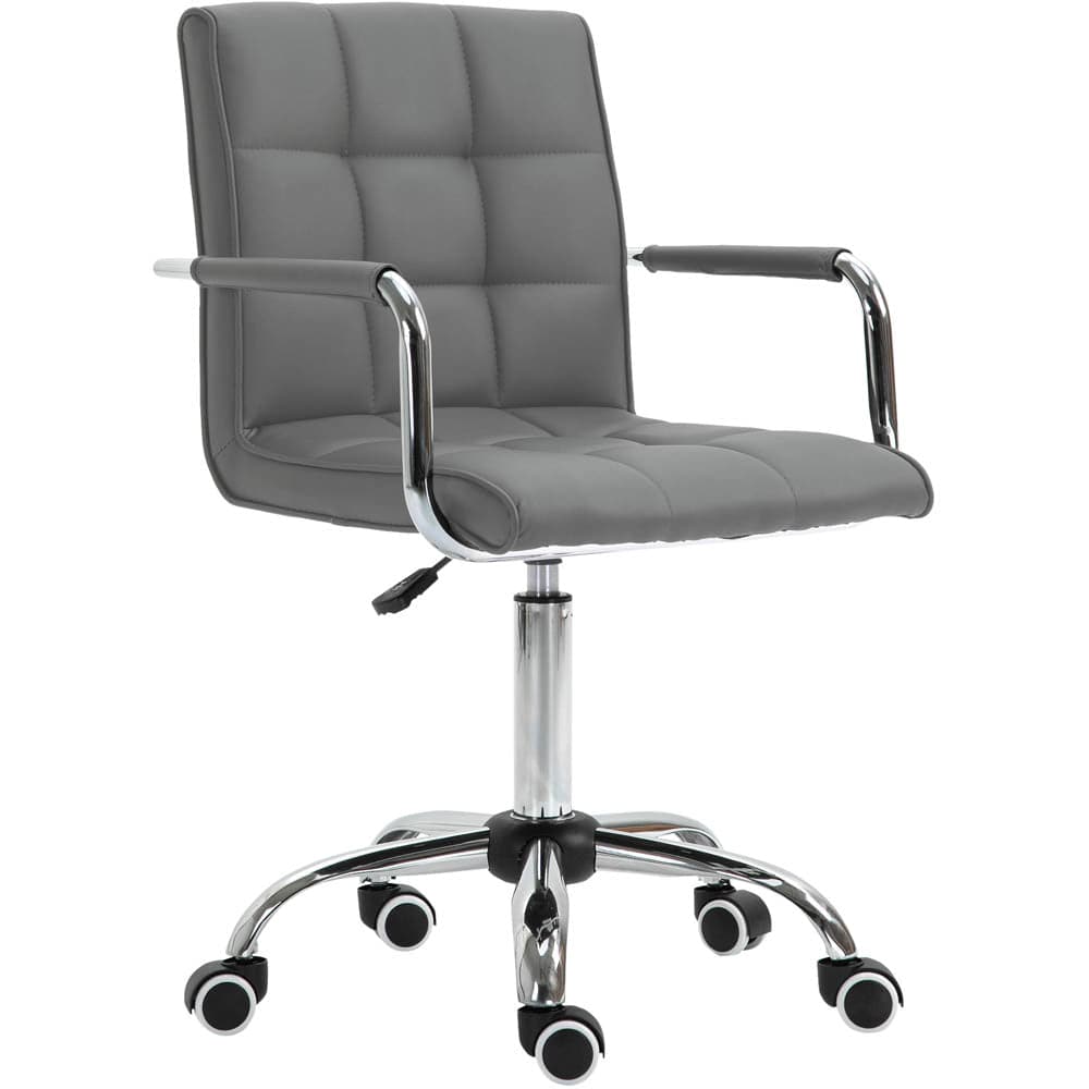 ProperAV Extra PU Leather Adjustable Mid-Back Office Chair - maplin.co.uk