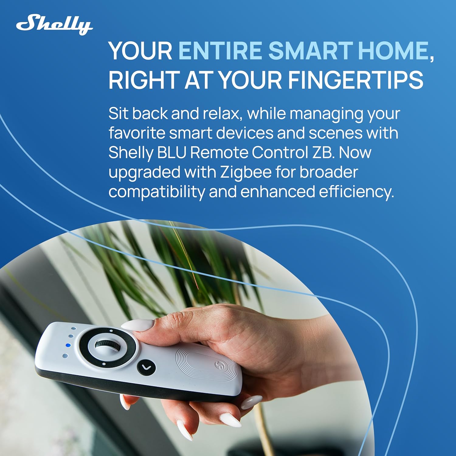 Shelly BLU Smart 4-Channel Bluetooth & Zigbee Remote Control with Gesture Control