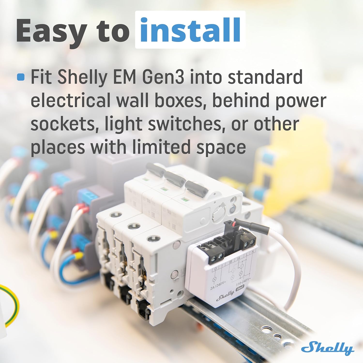 Shelly EM Gen3 WiFi Energy Meter with Contactor Control