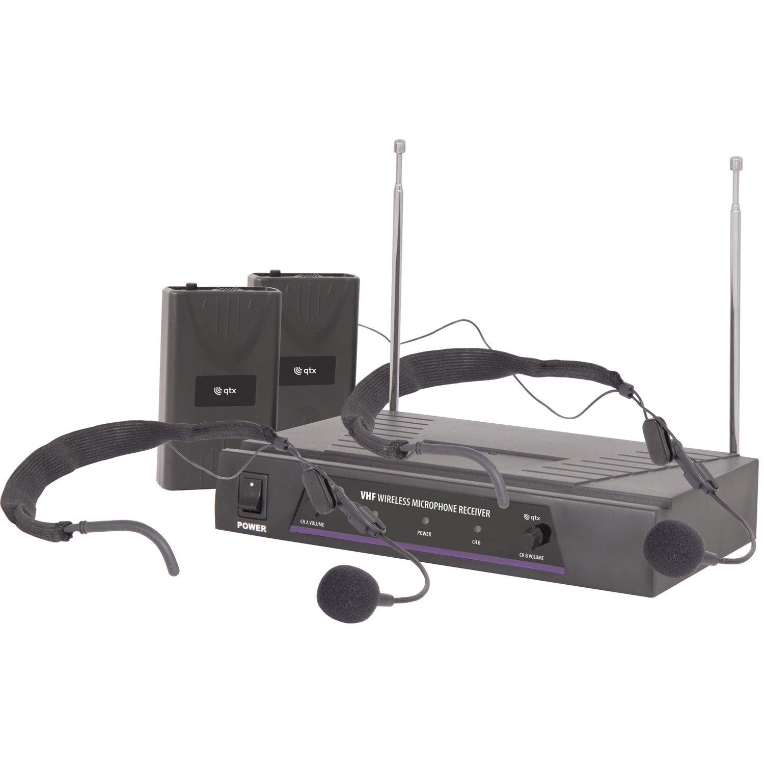 QTX VHF 173.8 + 174.8MHz Dual Wireless Neckband Microphone System