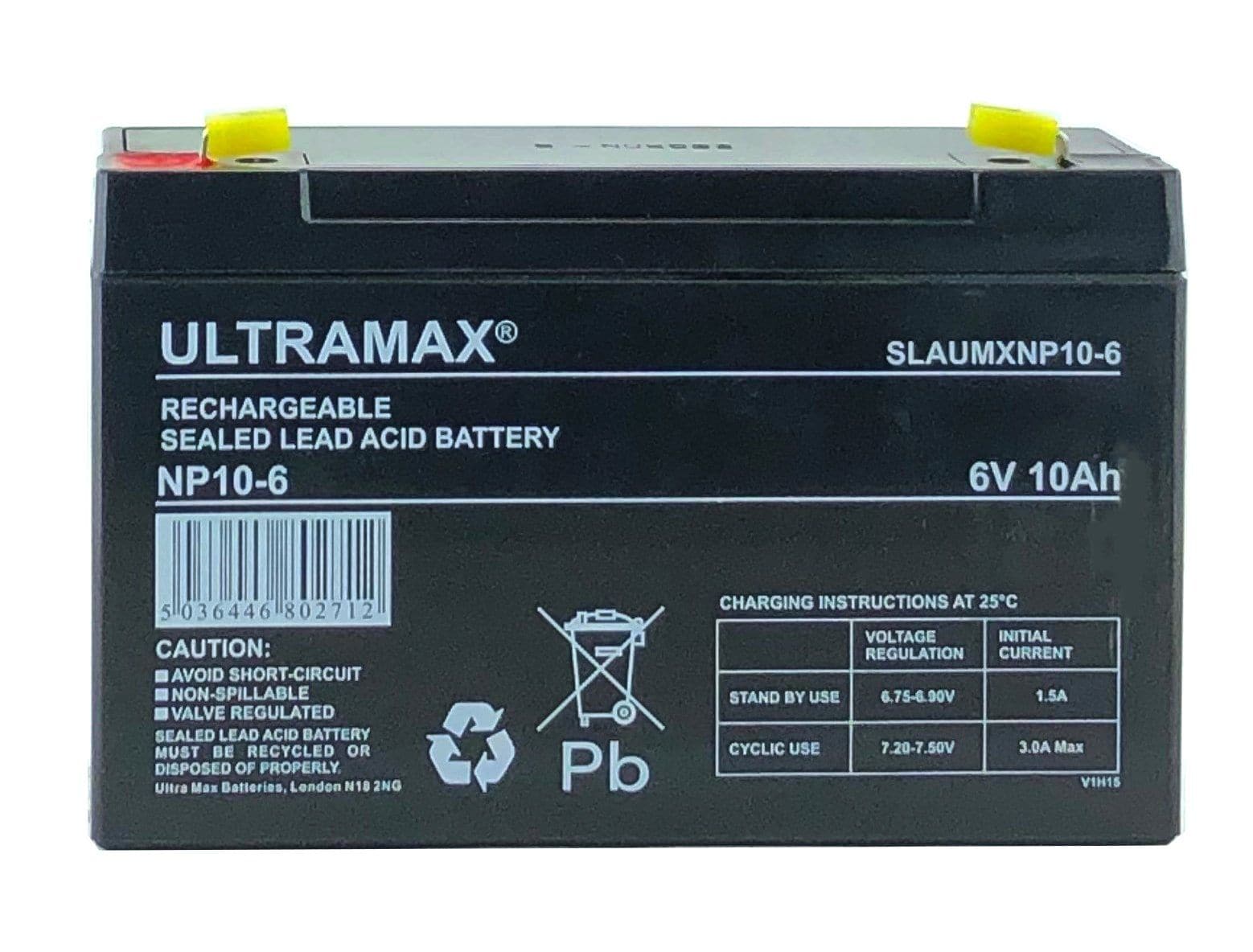 Maplin Plus NP10-6 6V 10AH 20HR (AS 12AH) Sealed Lead Acid Rechargeable Battery - maplin.co.uk