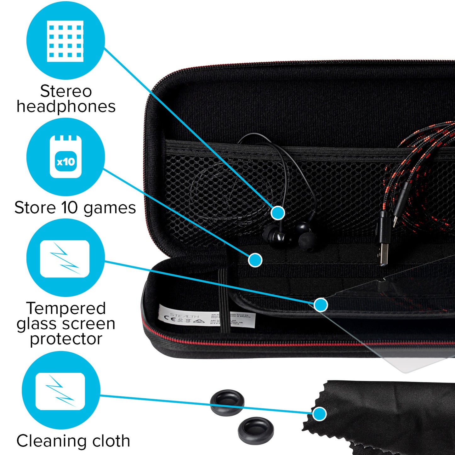 Maplin Hard Case and Cable Kit for Nintendo Switch with Earphones - maplin.co.uk