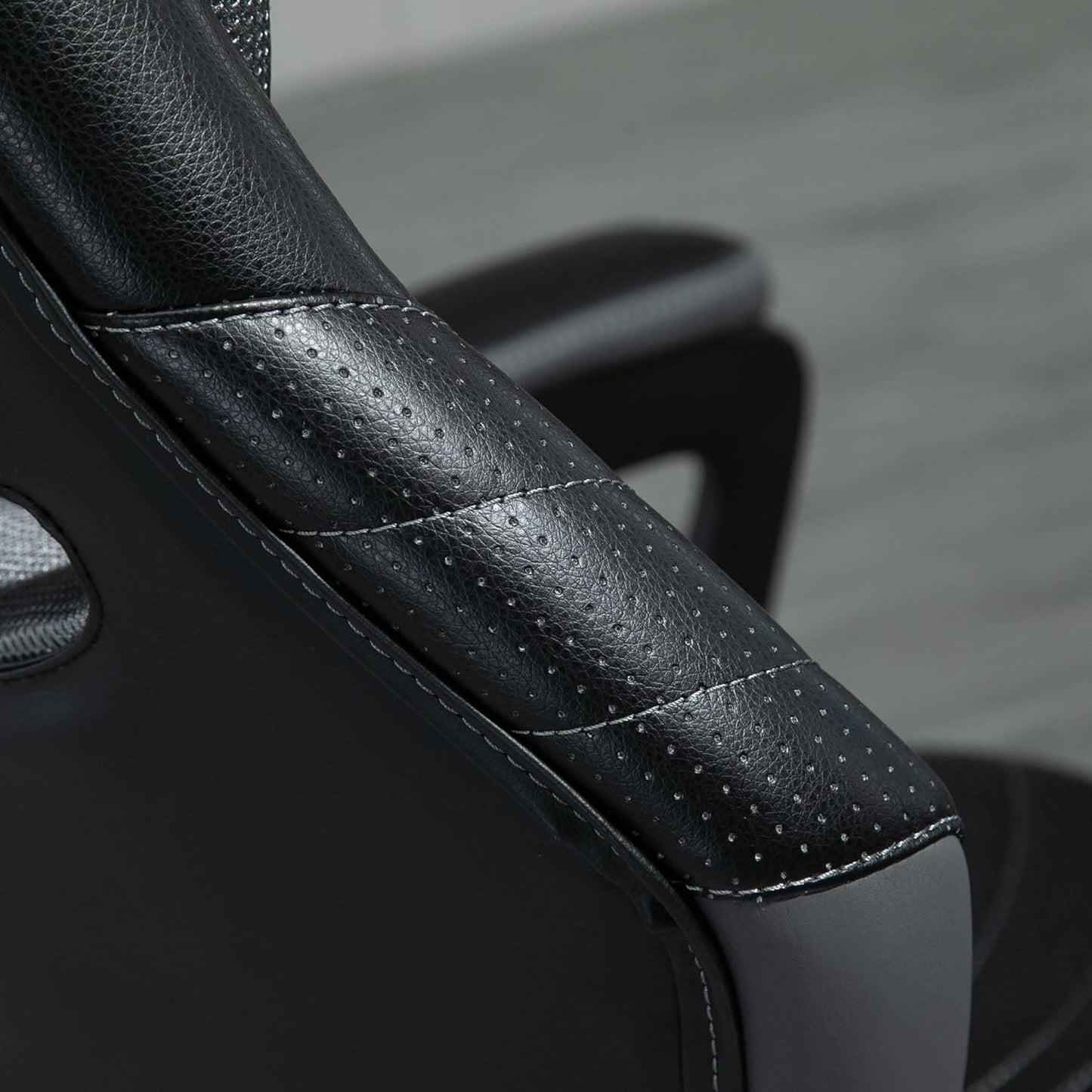 Maplin Plus Faux Leather Adjustable Swivel Gaming Chair - Black - maplin.co.uk