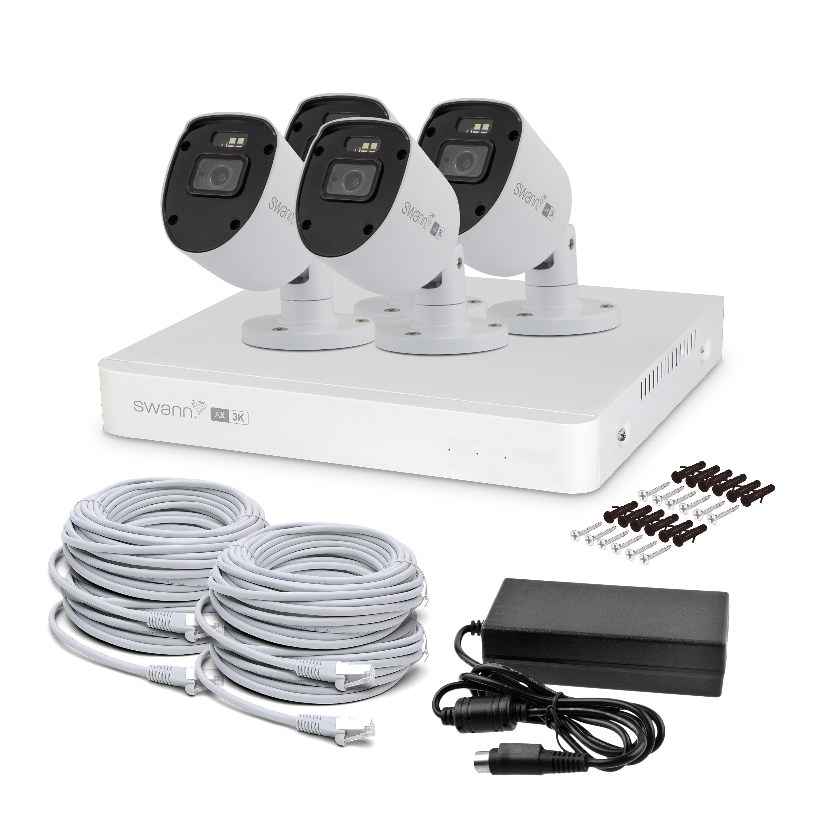 Swann AdvancedX 5MP 1TB 8-Channel Wired PoE NVR CCTV with 4 Bullet Camera Kit