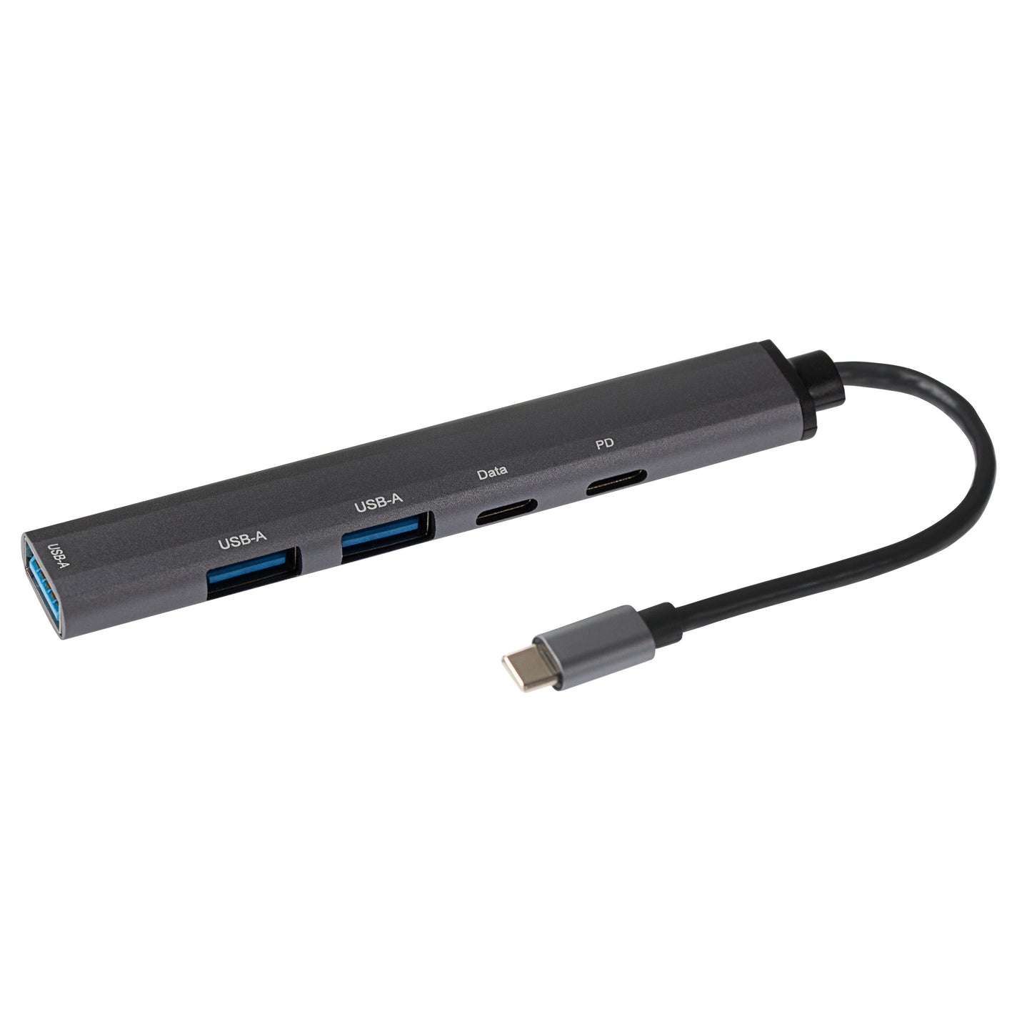 Nikkai USB-C Multiport Hub to 3x USB-A 3.0 / 2x Super Speed USB-C with 13cm Cable - Silver - maplin.co.uk