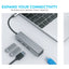 Maplin USB-C Multiport Hub to 3x USB-A 3.0 / Gigabit RJ45 - Silver