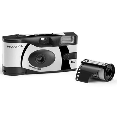 Praktica 35mm Single Use Disposable Film Camera with Flash - Black & White Film Single