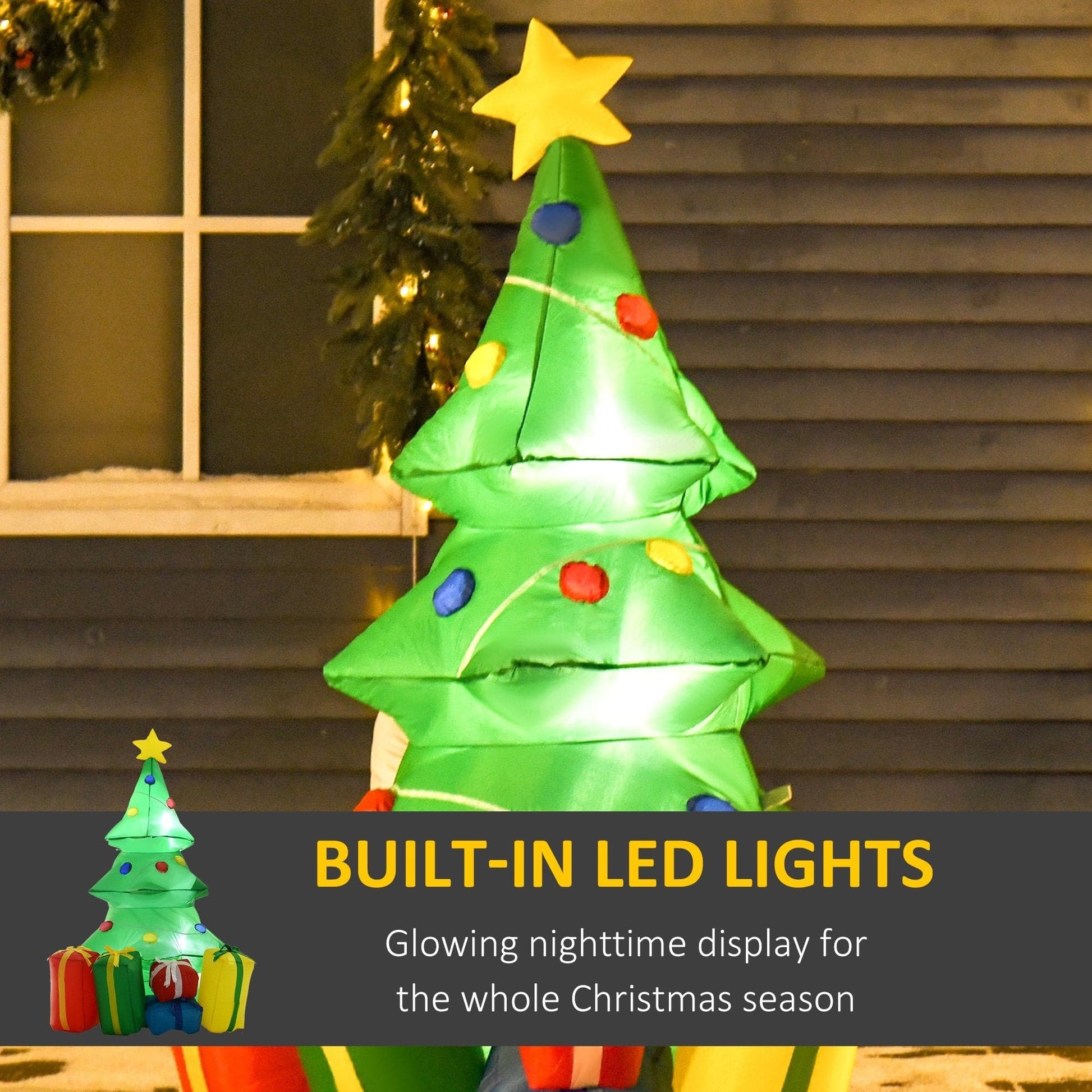 HOMCOM 5ft LED Inflatable Christmas Tree Decoration - maplin.co.uk