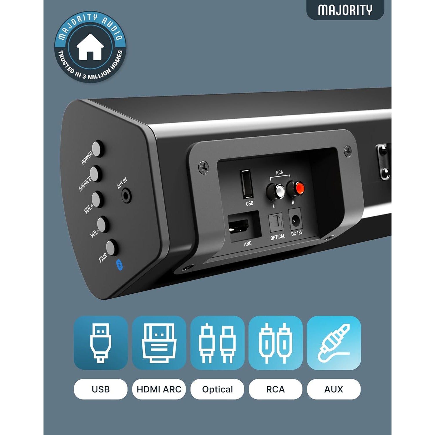 Majority Teton Plus Bluetooth Soundbar & Subwoofer