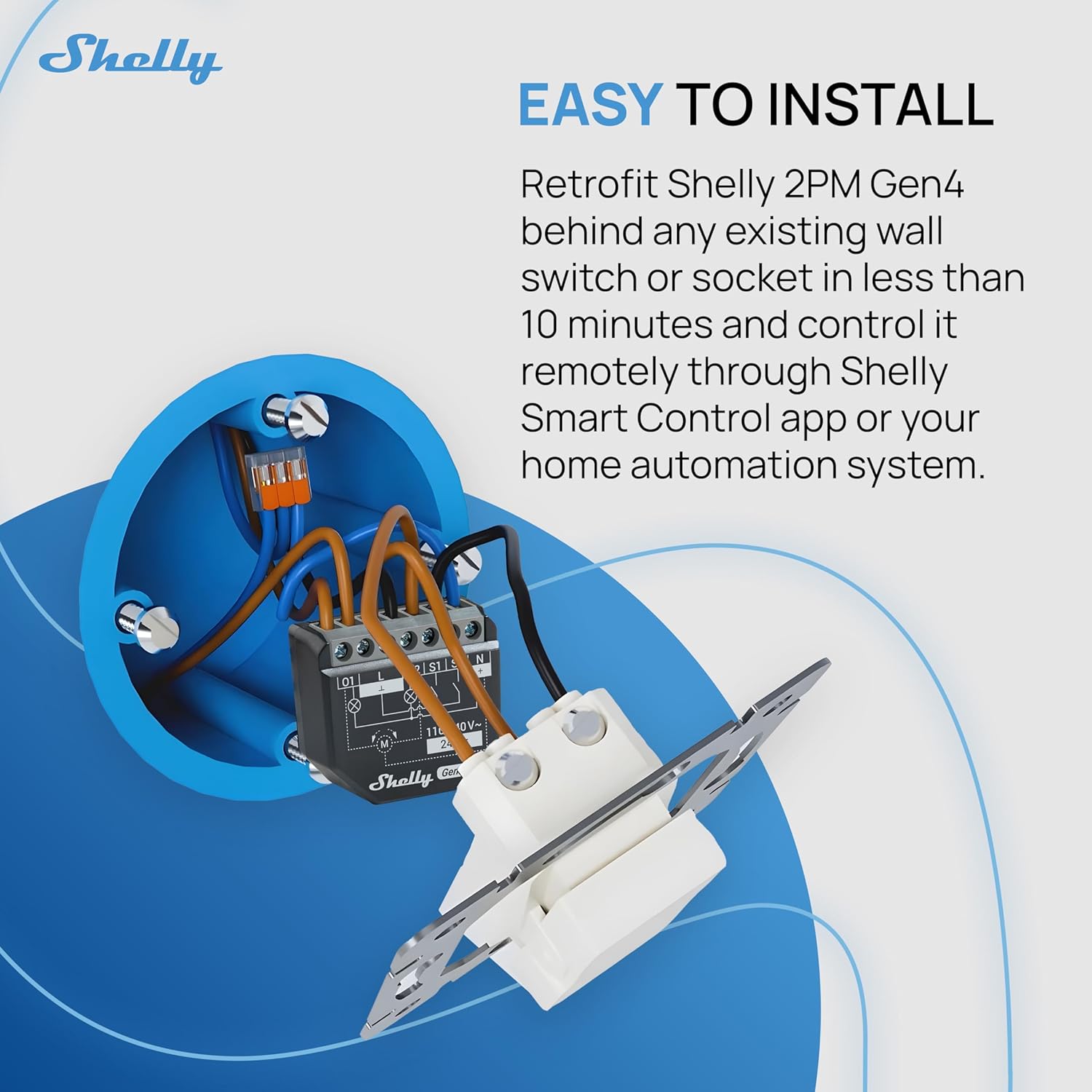 Shelly 2PM Gen4 WiFi/Zigbee-Operated Dual Relay Switch with Power Monitoring & Cover (Roller) Control
