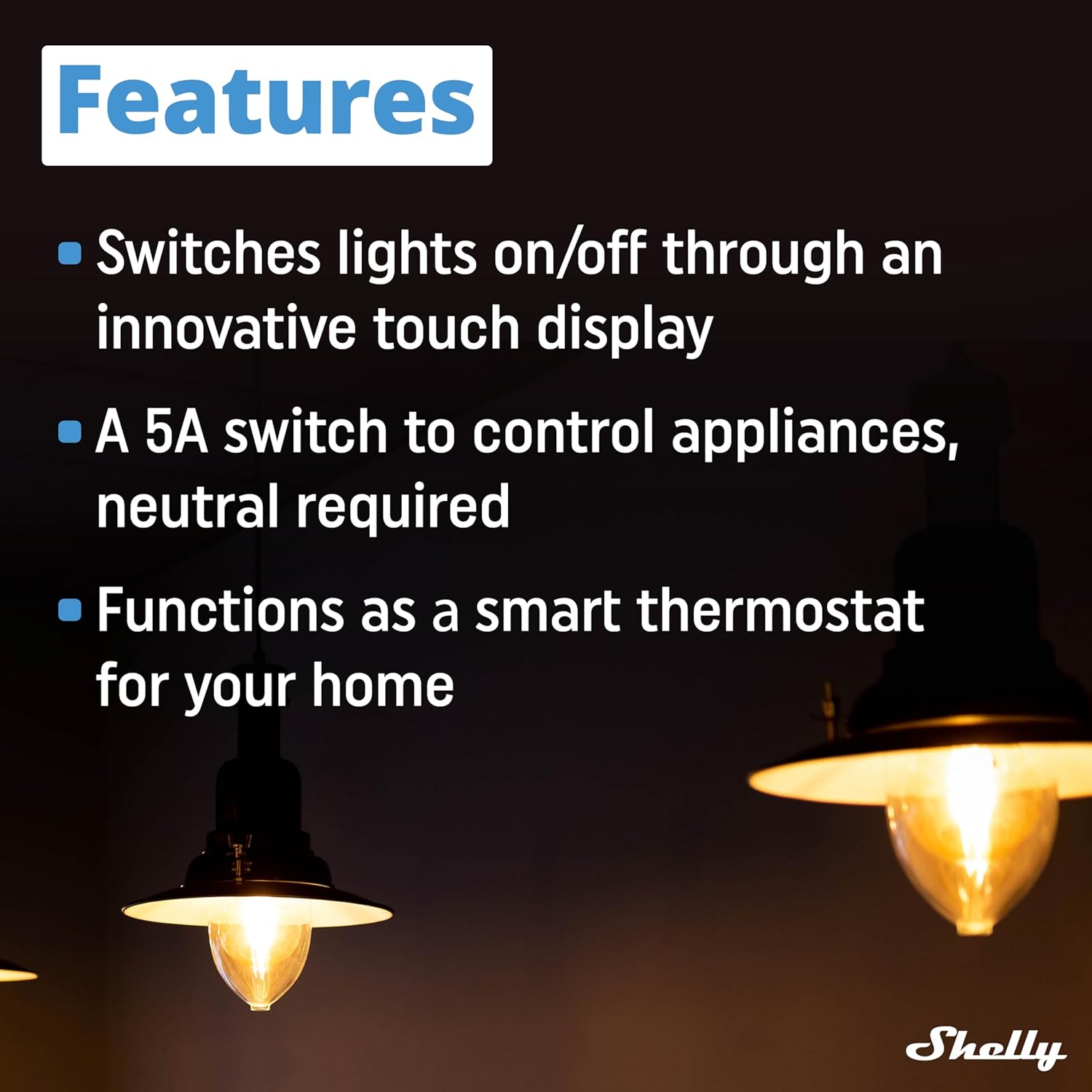 Shelly Wall Display with BLU H&T Temperature & Humidity Sensor